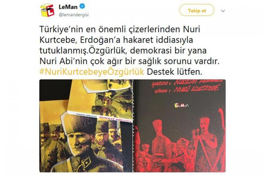 Karikatürist Nuri Kurtcebe tahliye edildi