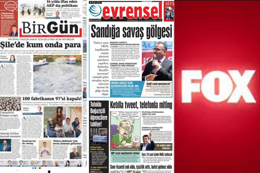 Kırşehir cezaevinde Evrensel, BirGün ve FOX  TV'ye OHAL yasağı