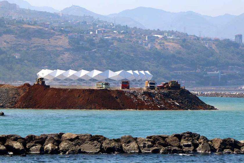 Trabzon’da deniz dolgusunda, tarım toprağı kullanıldı