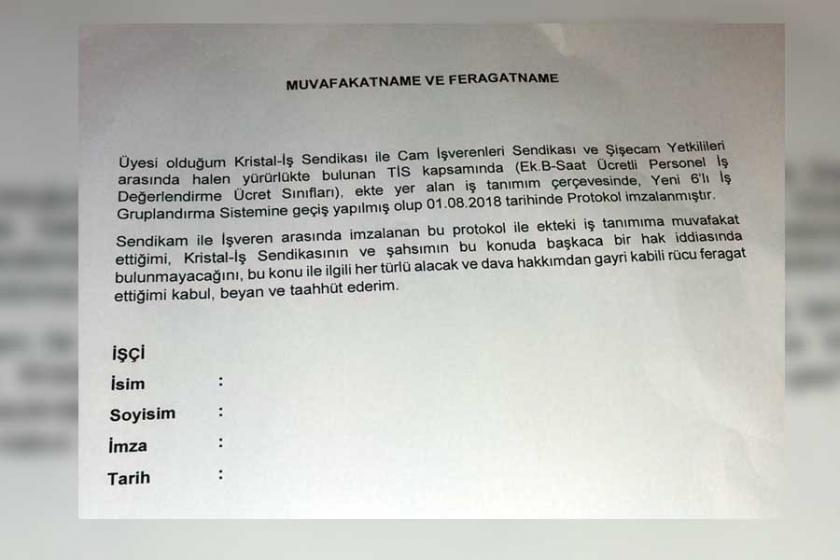 Cam işçilerine feragatname tuzağı