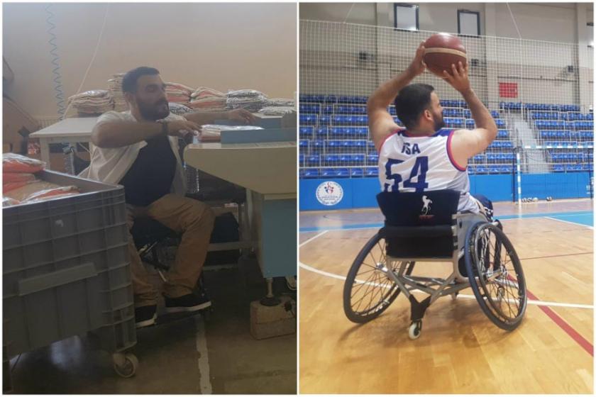 İsa Yıldız engel tanımıyor: Gündüz tekstil işçisi, akşam basketbolcu