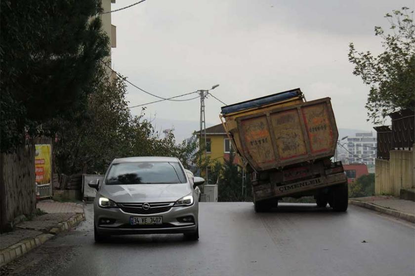 Hafriyat kamyonunun tehlikeli yolculuğu