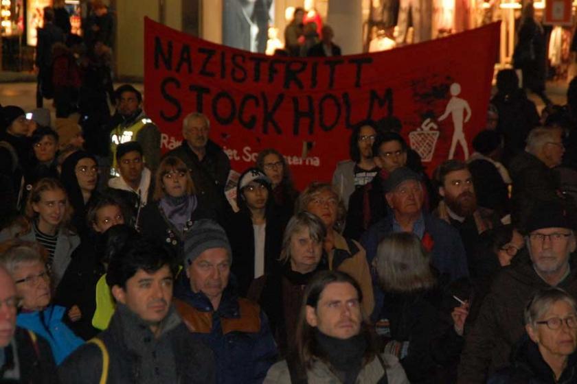 Kristal Gece’nin yıl dönümünde Stockholm'de ırkçılık protesto edildi