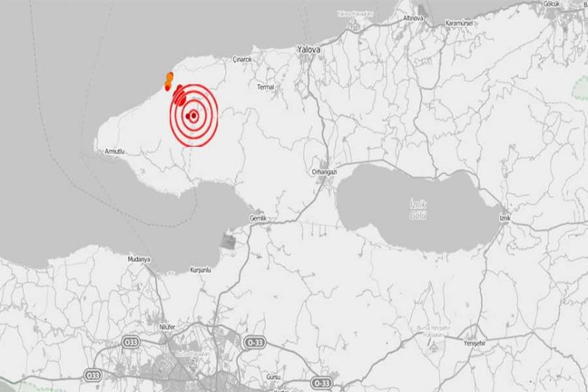 Yalova'da 4,1 büyüklüğünde deprem