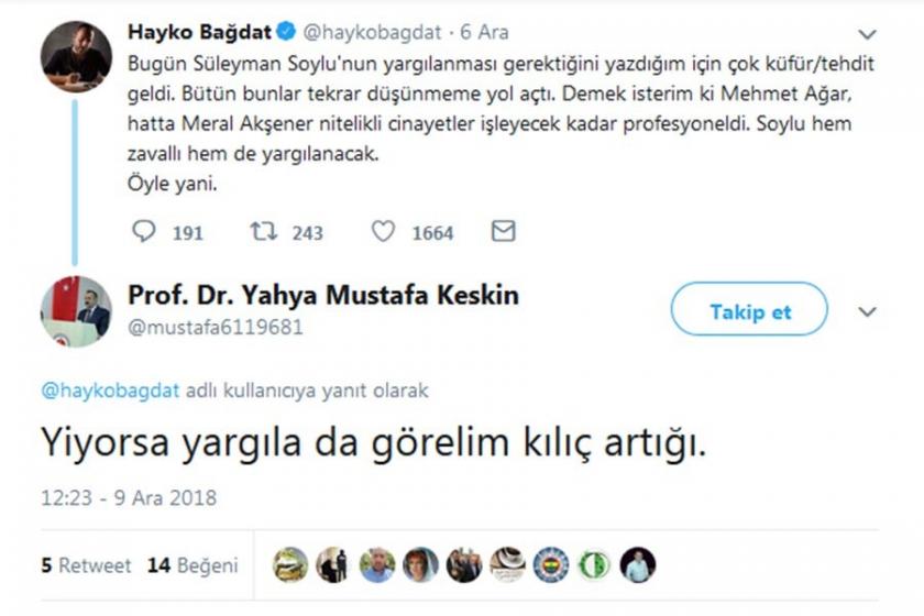 Hayko Bağdat’a, 'Kılıç artığı' diye ‘Profesör’ için suç duyurusu