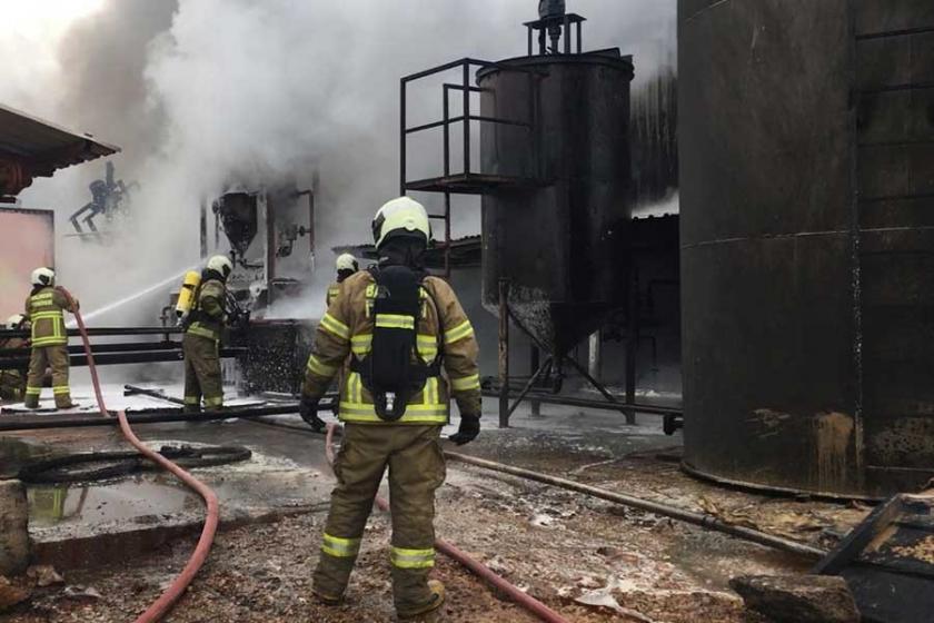 Bandırma'da yağ fabrikasında yangın