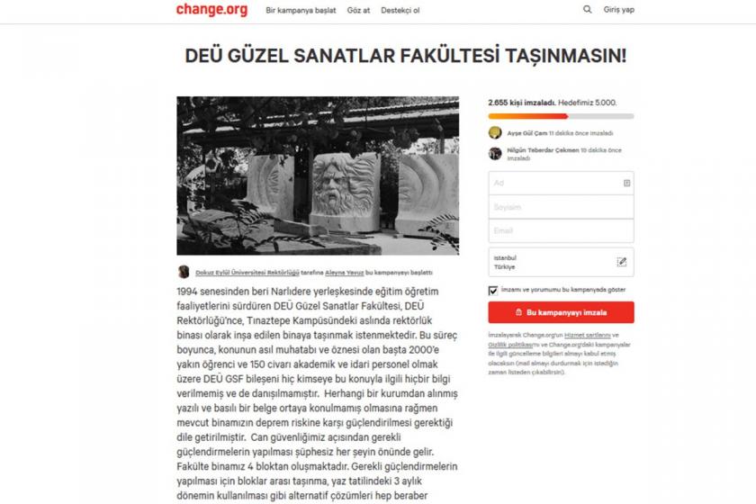 'DEÜ Güzel Sanatlar Fakültesi taşınmasın' kampanyası