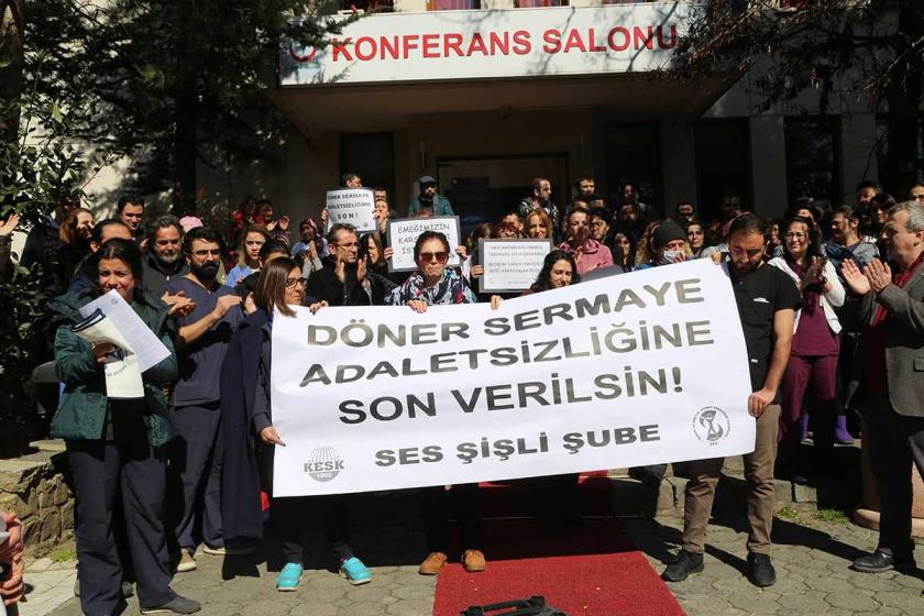 Şişli Etfal'de sağlık emekçileri: Krizin bedelini biz ödemeyeceğiz