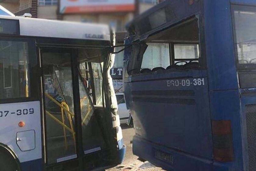 Ankara'da halk otobüsleri çarpıştı: 5 yaralı