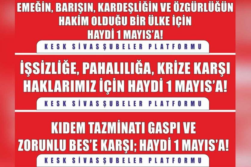 Sivas'ta 1 Mayıs pankartına engel