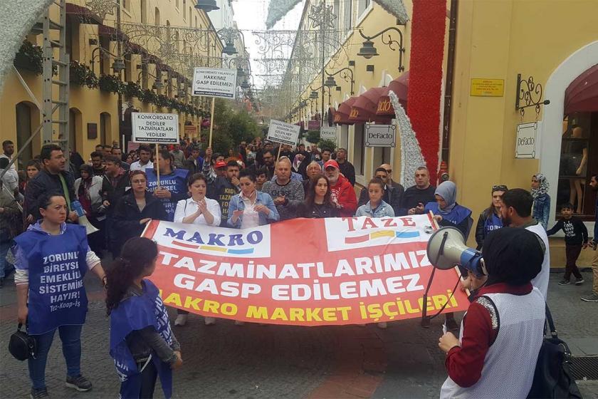 Samsun Makro işçileri direnişin 40. hafta pastasını kesti