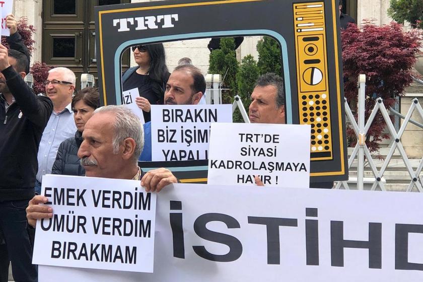 TRT çalışanları TRT’nin 169 kişilik tasfiye listesini protesto etti