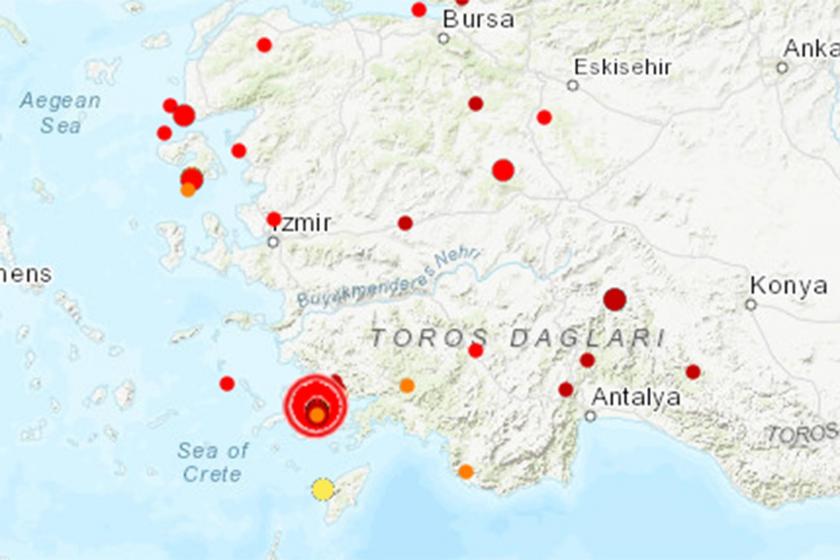 Muğla'da 4,6 büyüklüğünde deprem