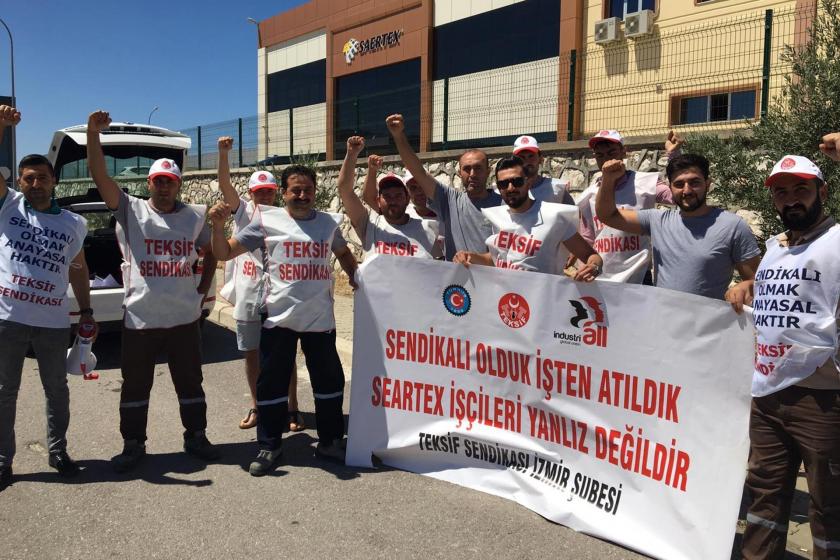 TEKSİF İzmir Şubesi, Saertex Tekstil’i protesto etti