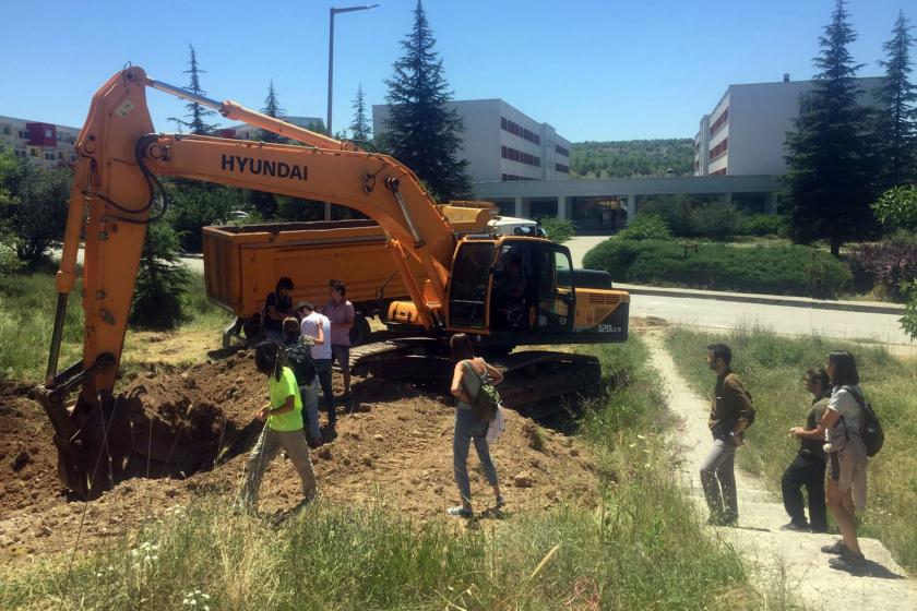 ODTÜ'de KYK yurdu yapılması planlanan alanın etrafındaki ağaçlar da kesiliyor