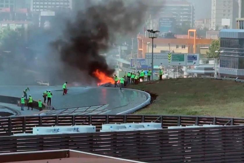 Zincirlikuyu’da plaza inşaatında yangın çıktı