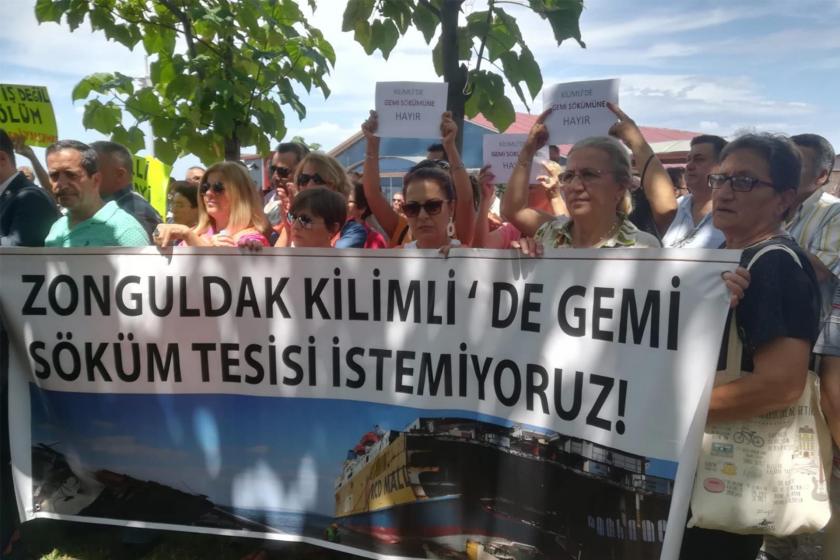 Kilimli’ye gemi söküm sahası yapma kararı protesto edildi