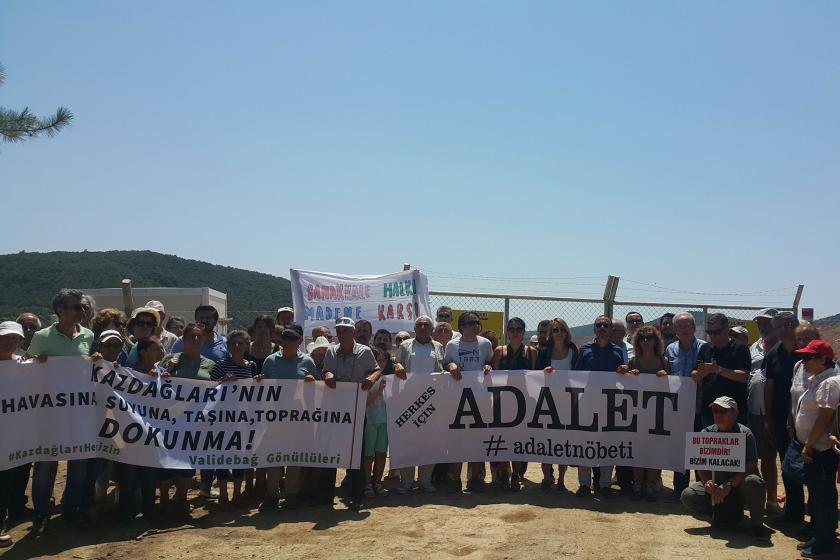 Adalet nöbetçilerinden, Kaz Dağları'ndaki su nöbetçilerine destek