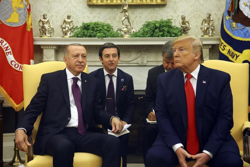 Erdoğan ve Trump, Beyaz Saray'da basına fotoğraf veriyor