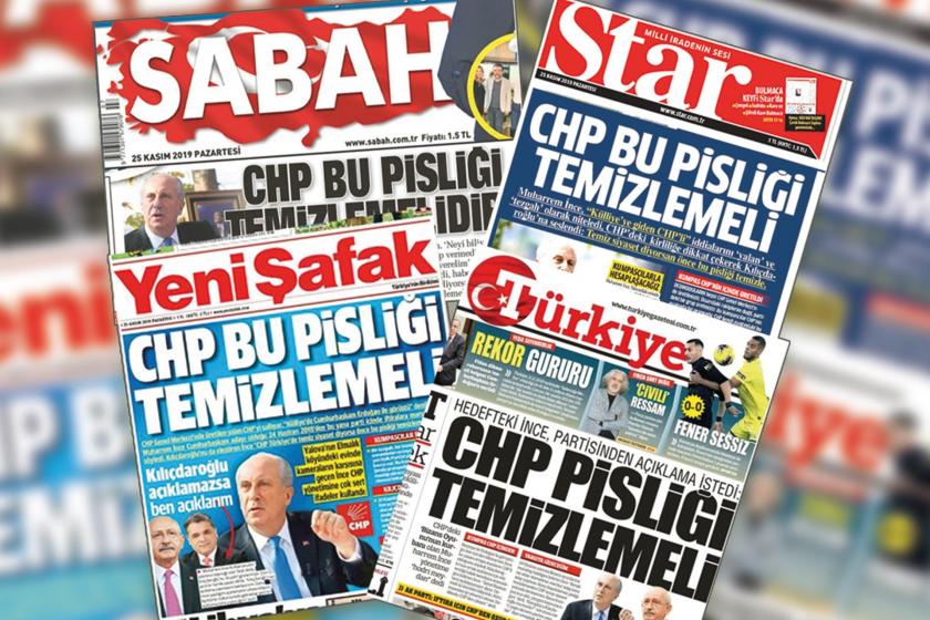 Sabah, Star, Yeni Şafak ve Türkiye gazetelerinin 25 Kasım 2019 tarihli nüshaları