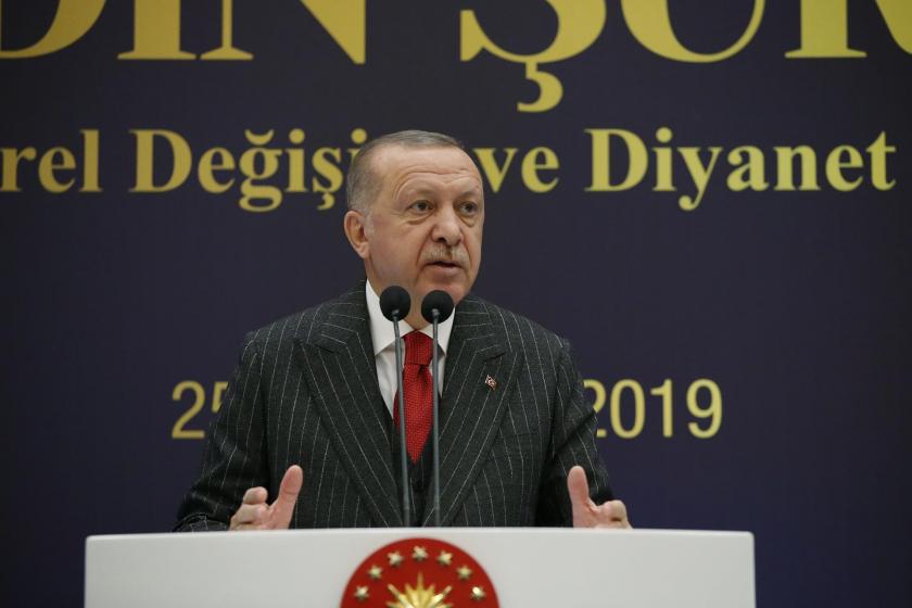 Cumhurbaşkanı Recep Tayyip Erdoğan, 6. Din Şurası Kapanış Programı'nda konuşurken