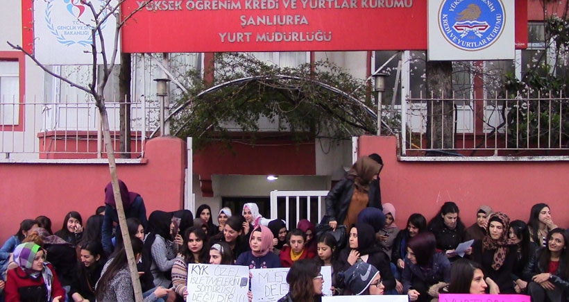 Kadın öğrencilerden KYK protestosu