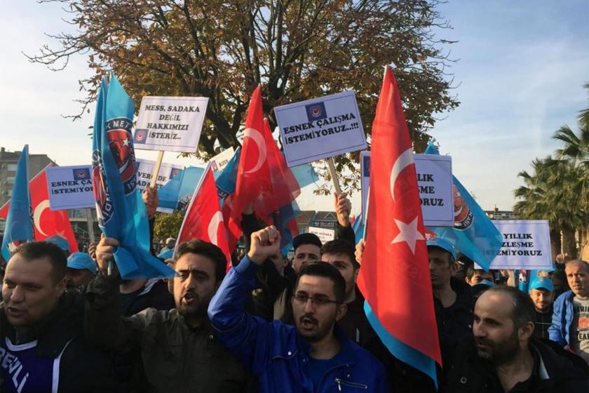 MESS'i protesto eden Türk Metal üyesi işçiler