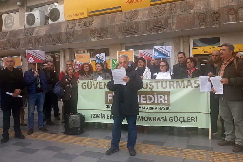 İzmir'de güvenlik soruşturmasına karşı basın açıklaması