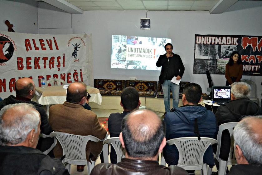 Maraş Katliamı'nda hayatını kaybedenler katliamın 41. yıl dönümünde İzmir Buca'da düzenlenen etkinlikle anıldı