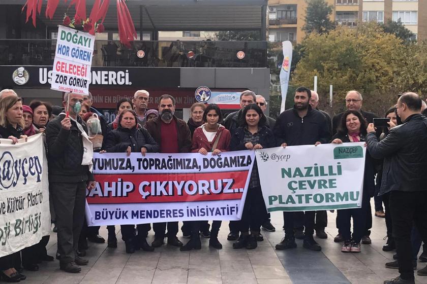 Kızılcaköy'de yapılmak istenen JES'e karşı halk eylem yaparken