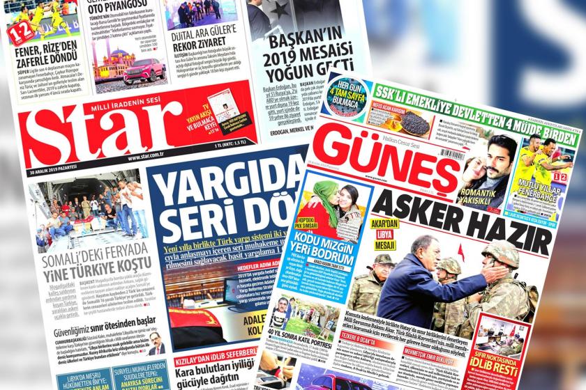 Star ve Güneş gazetelerinin 30 Aralık 2019 tarihli ilk sayfaları