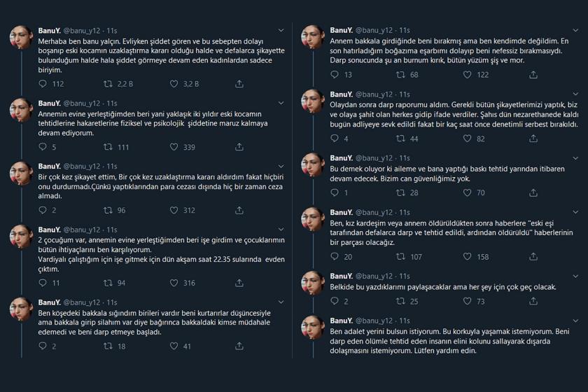 Banu Y.'nin Twitter'dan paylaştığı yardım çağrısı