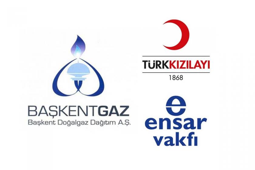 Başkentgaz, Türk kızılayı ve ensar vakfı'nın logoları