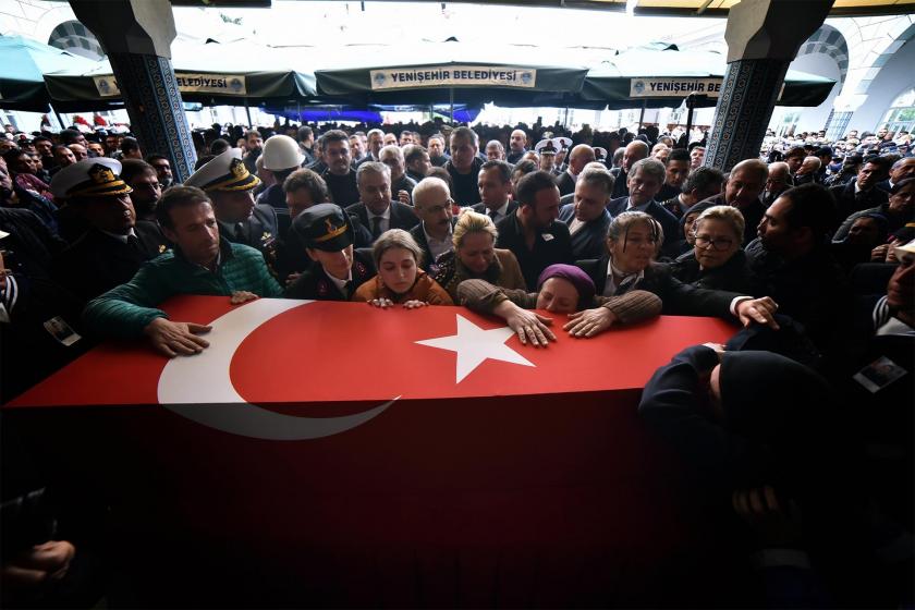 İdlib'de hayatını kaybeden asker için düzenlenen cenaze töreni