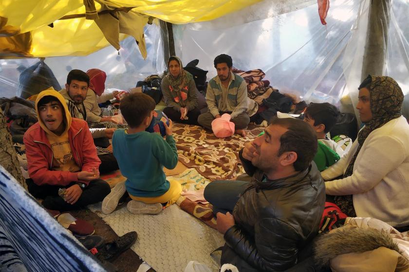 Edirne sınırında bir mülteci çadırı