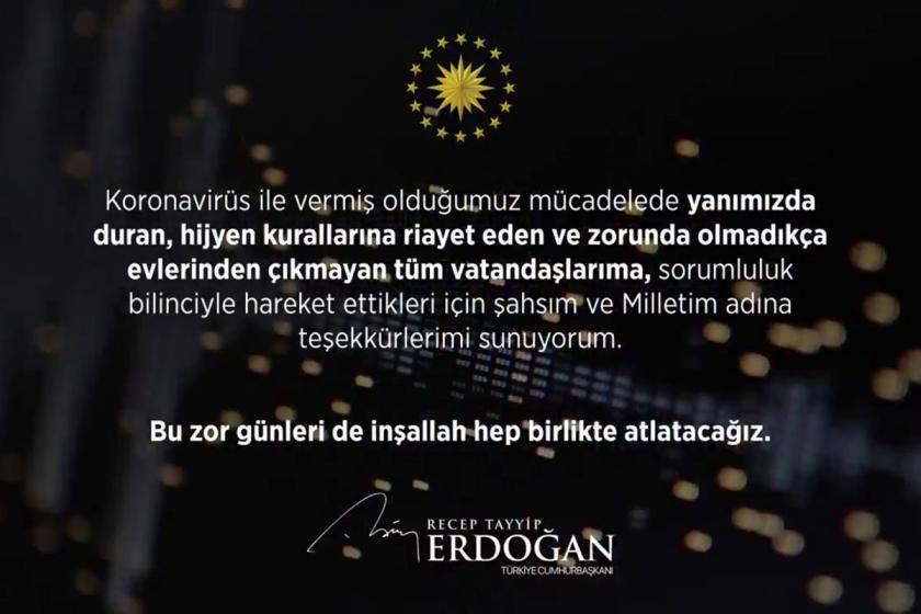 Erdoğan'ın paylaştığı videonun ekran alıntısı.