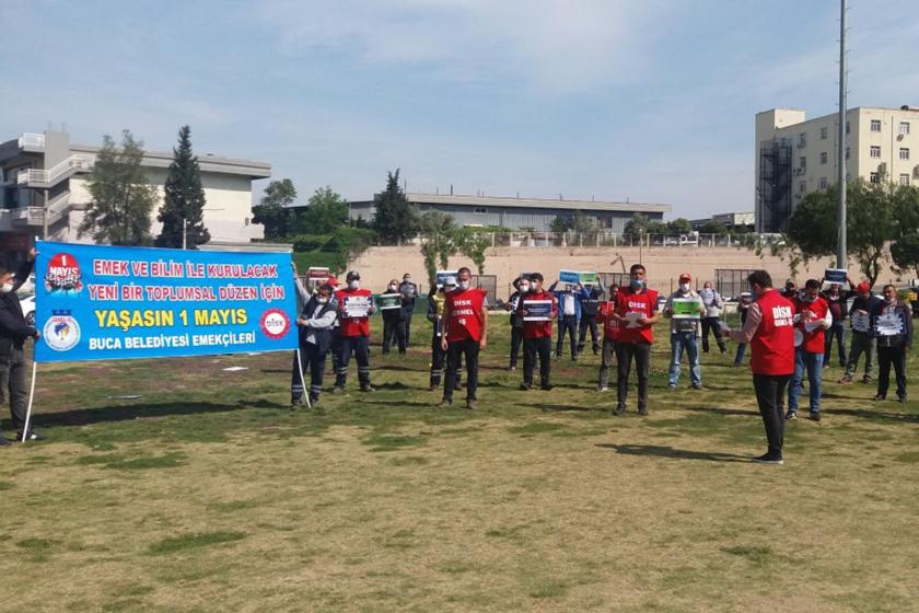 Buca Belediyesi Park ve Bahçeler Fidanlık işçileri 1 Mayıs'ı kutladı