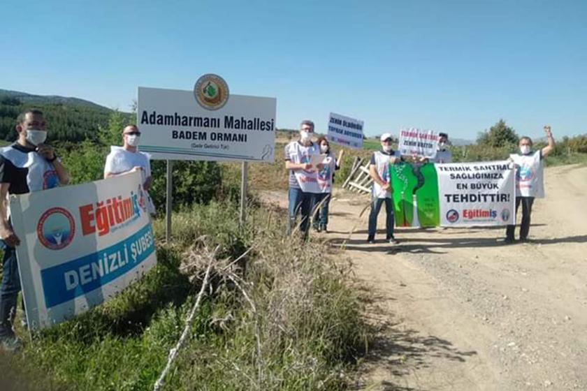  Eğitim İş Denizli Şube Avdan'da yapılmak istenen termik santrale tepki göstererek basın açıklaması yaptı