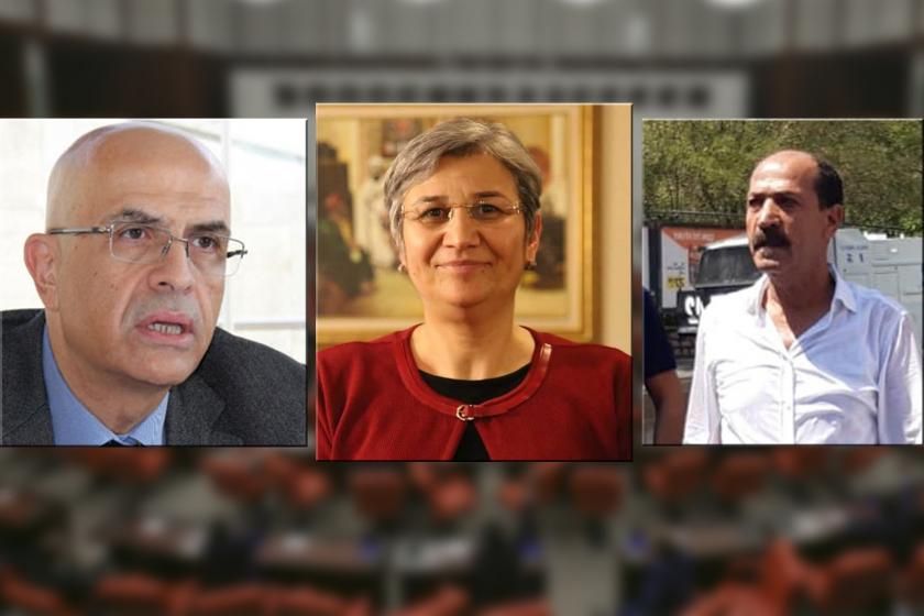 Milletvekillikleri düşürülen Enis Berberoğlu, Leyla Güven ve Musa Farisoğlulları'nın fotoğrafları.