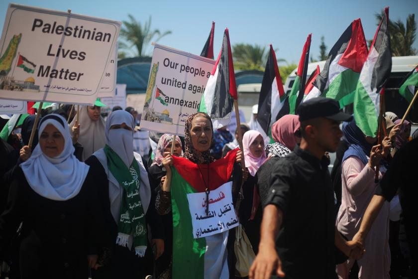 İsrail'in "ilhak" planı Gazze'de protesto edildi
