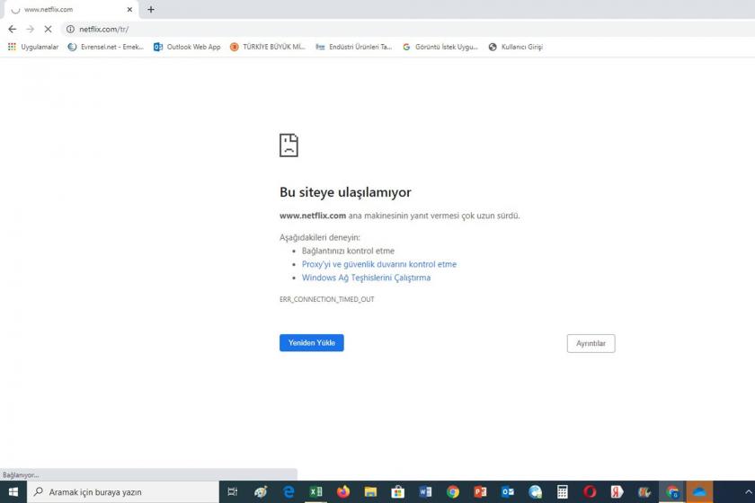 Netflix'e ulaşılamıyor uyarısı 