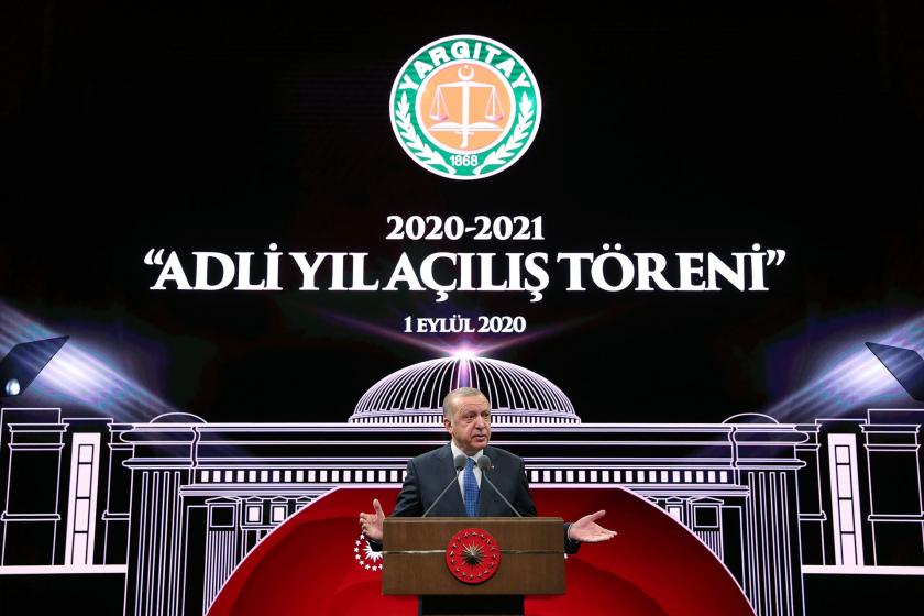 Erdoğan Adli Yıl açılışında konuşuyor.