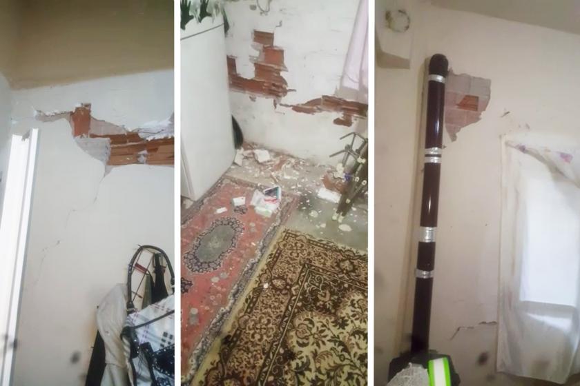 Ege Denizi'nde meydana gelen depremden mültecilerin yaşadığı evler de etkilendi