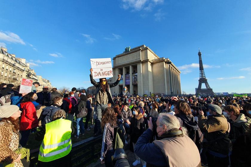 Paris'te eylem.