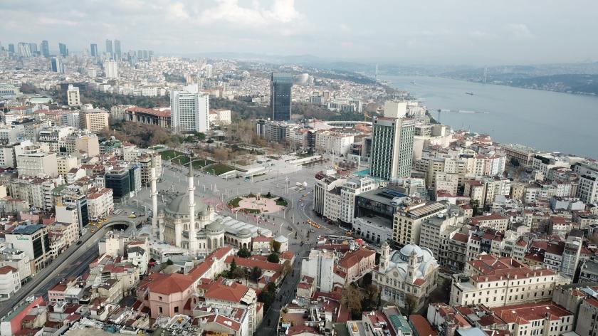 Havadan taksim meydanı görünümü