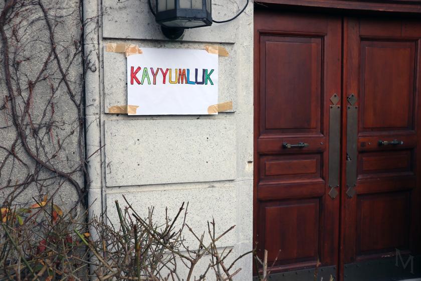 AKP'li Melih Bulu'nun Boğaziçi Üniversitesine kayyum rektör olarak atanmasının ardından Boğaziçi Üniversitesi öğrencilerinin gerçekleştirdiği protesto eylemlerinden bir fotoğraf.