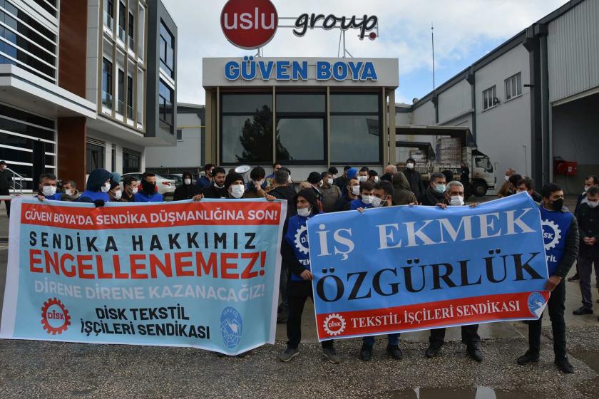 Güven Boya işçileri eylem yaptı