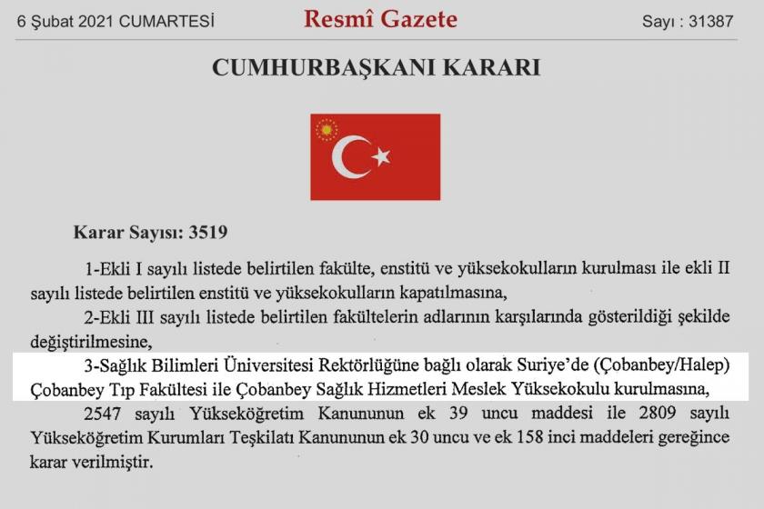 5 Şubat 2021 tarihli Cumhurbaşkanlığı kararı