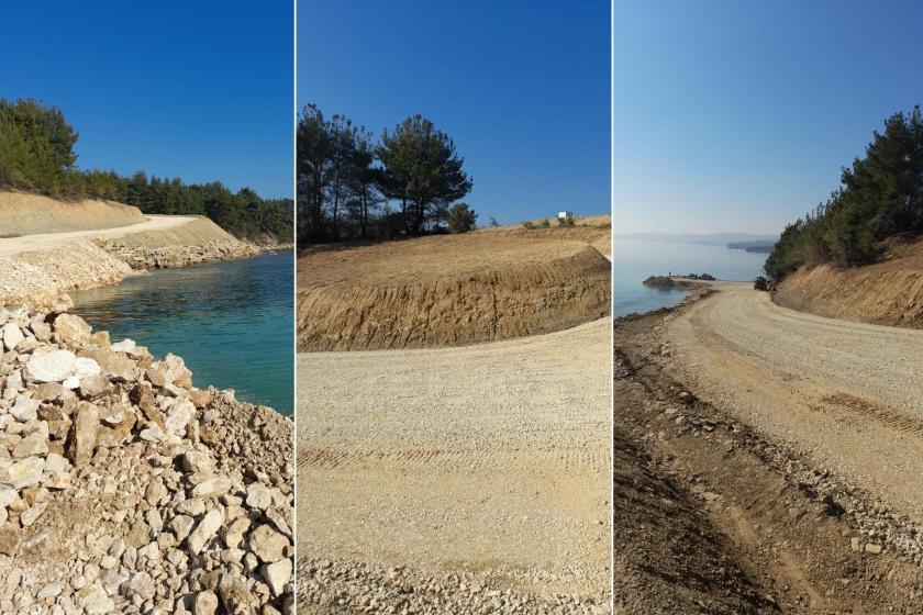 Saros kıyısında doğa tahribatından fotoğraflar.