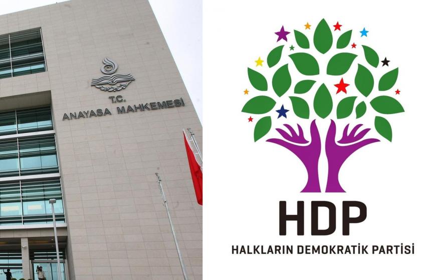 Anayasa Mahkemesi (solda) HDP logosu (sağda)